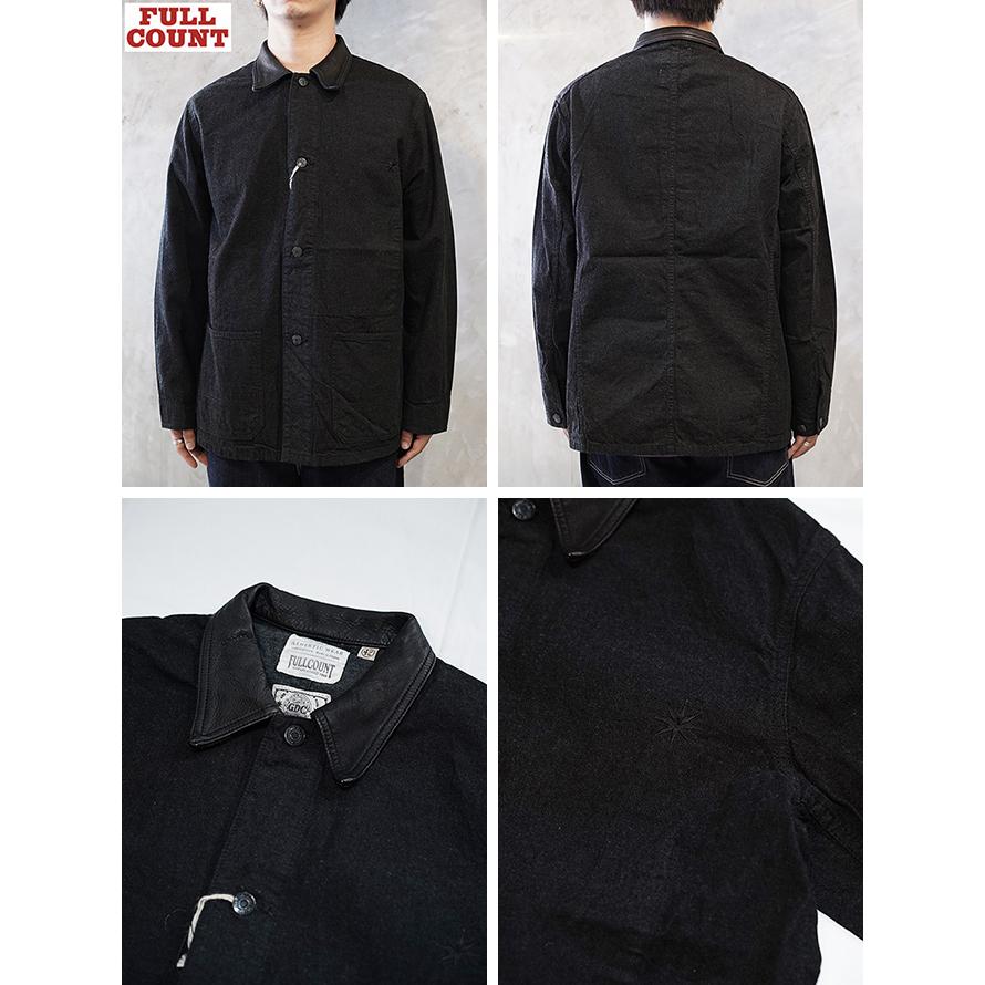 フルカウント　FULLCOUNT x GDC　GFC2001　レザーカラーデニムチョアジャケット　[ Leather Collar Denim Chore Jacket ]　カバーオール　アメカジ　メンズ | FULLCOUNT | 01