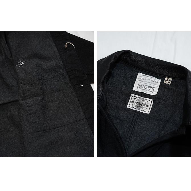 フルカウント　FULLCOUNT x GDC　GFC2001　レザーカラーデニムチョアジャケット　[ Leather Collar Denim Chore Jacket ]　カバーオール　アメカジ　メンズ | FULLCOUNT | 03