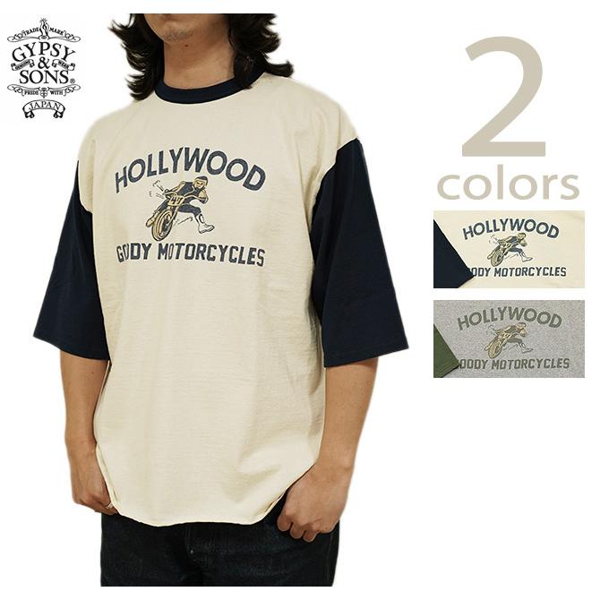 ジプシー & サンズ　GYPSY & SONS　GS2449958　プリント5分袖T-Shirts　[ TWO TONE 5/S TEE ]　[ MOTO ]　T-シャツ　 | GYPSY&SONS