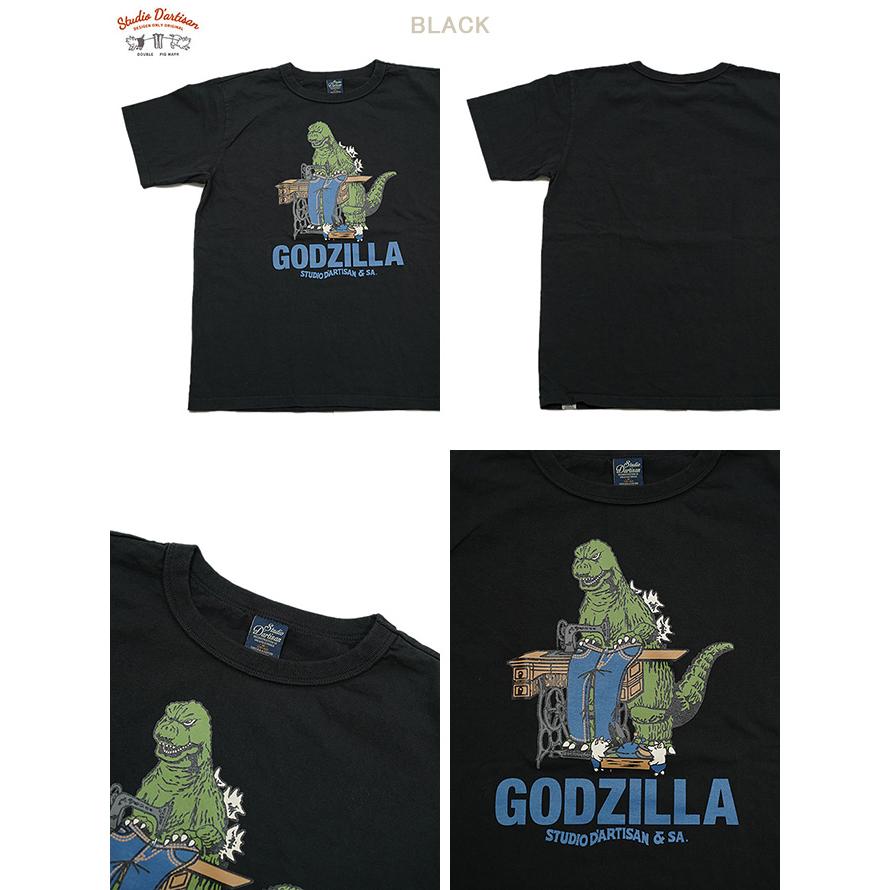ステュディオダルチザン　STUDIO D'ARTISAN　GZ-015　ゴジラコラボTシャツ　[ GODZILLA SEWING JEANS ]　半袖Tシャツ　カットソー　アメカジ　メンズ | STUDIO D'ARTISAN | 01