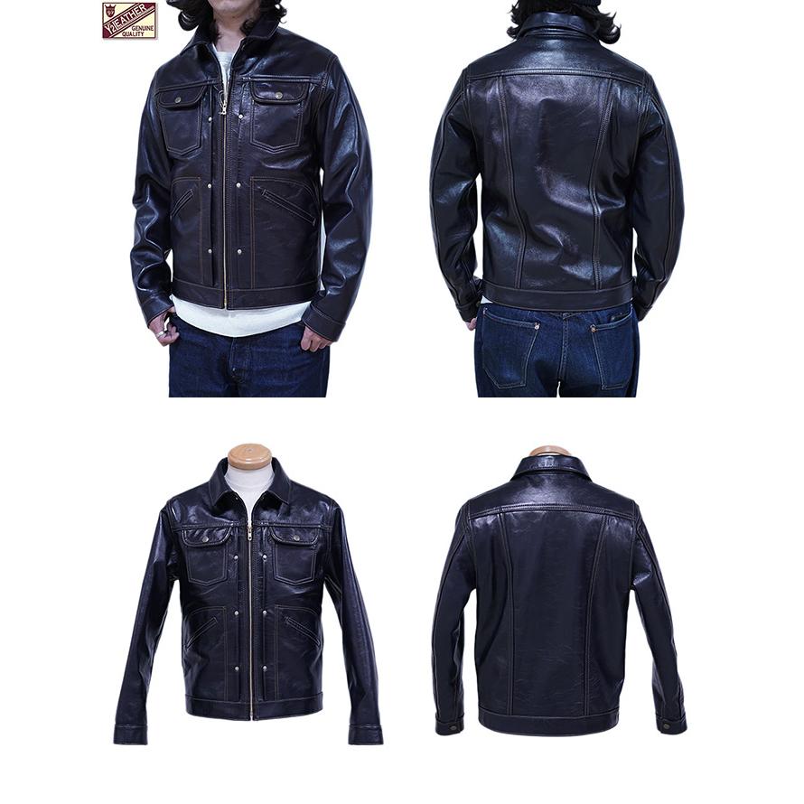 ワイツーレザー　Y'2 LEATHER　IB-161　Indigo Horse '60s Jean Jacket [ 馬革 ]　Indigo Horse Leather　【 限定モデル 】   アメカジ   レザージャケットの画像
