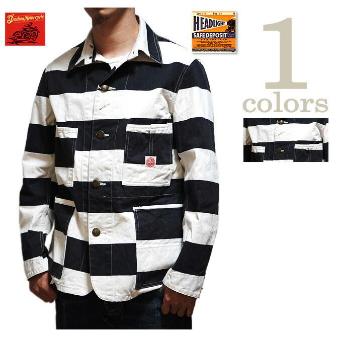 Indian Motorcycle x HEAD LIGHT (インディアンモーターサイクル x ヘッドライト) 　IM14588　9oz.  ツイルボーダーカバーオール  Twill Border Work Jacket … | HEAD LIGHT