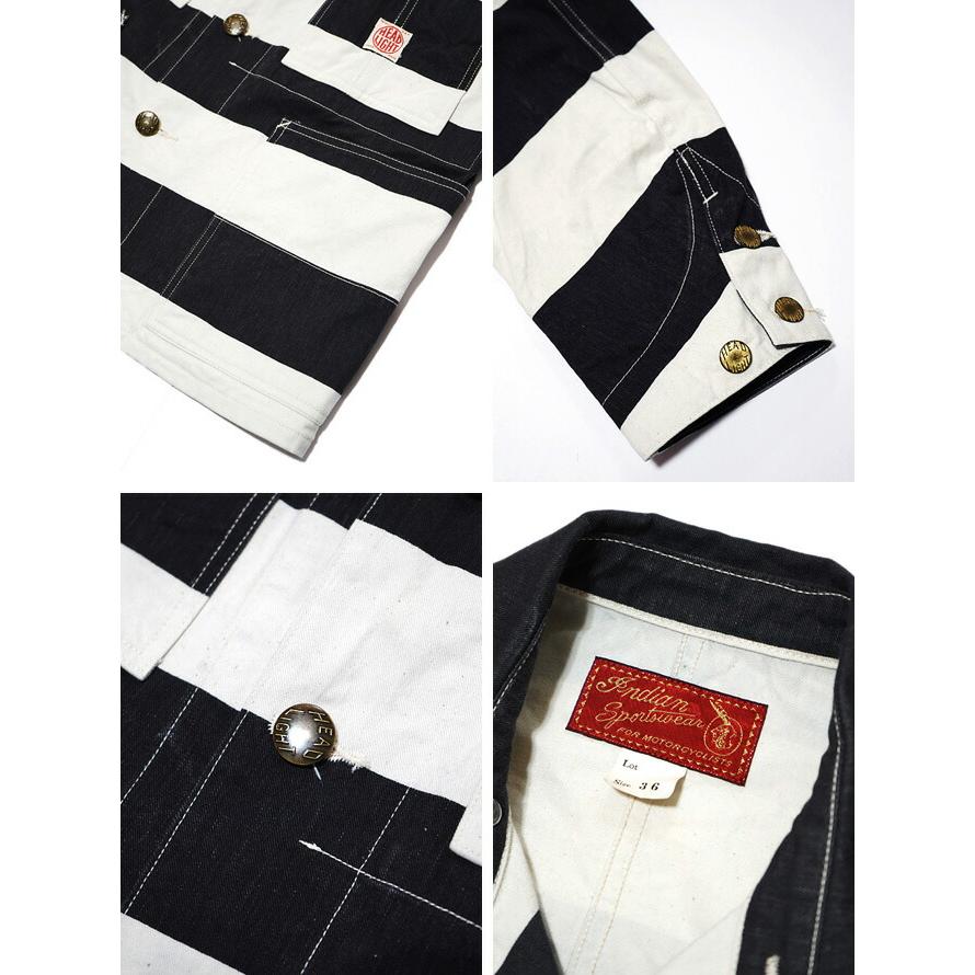 Indian Motorcycle x HEAD LIGHT (インディアンモーターサイクル x ヘッドライト) 　IM14588　9oz.  ツイルボーダーカバーオール  Twill Border Work Jacket … | HEAD LIGHT | 02
