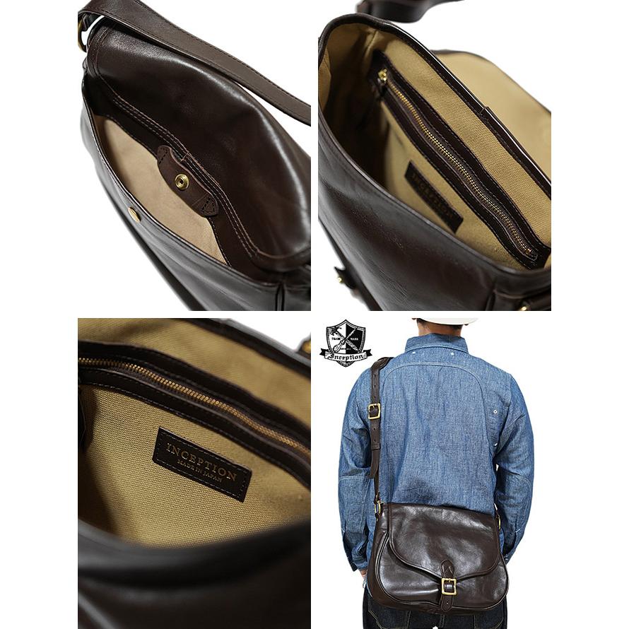 Inception by OPUS（インセプション・オーパス） 　IPHSB-01ホースハイドメールバッグ M　 馬革 茶芯   レザーバッグ   アメカジ   メンズ |  | 03