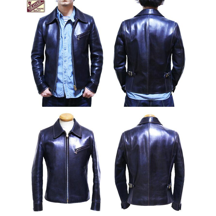 Y'2 LEATHER（ワイツーレザー）  IR-42　インディゴホースシングルライダースジャケット  馬革   インディゴ染め   アメカジ   メンズ   レザージャケッ… |  | 01