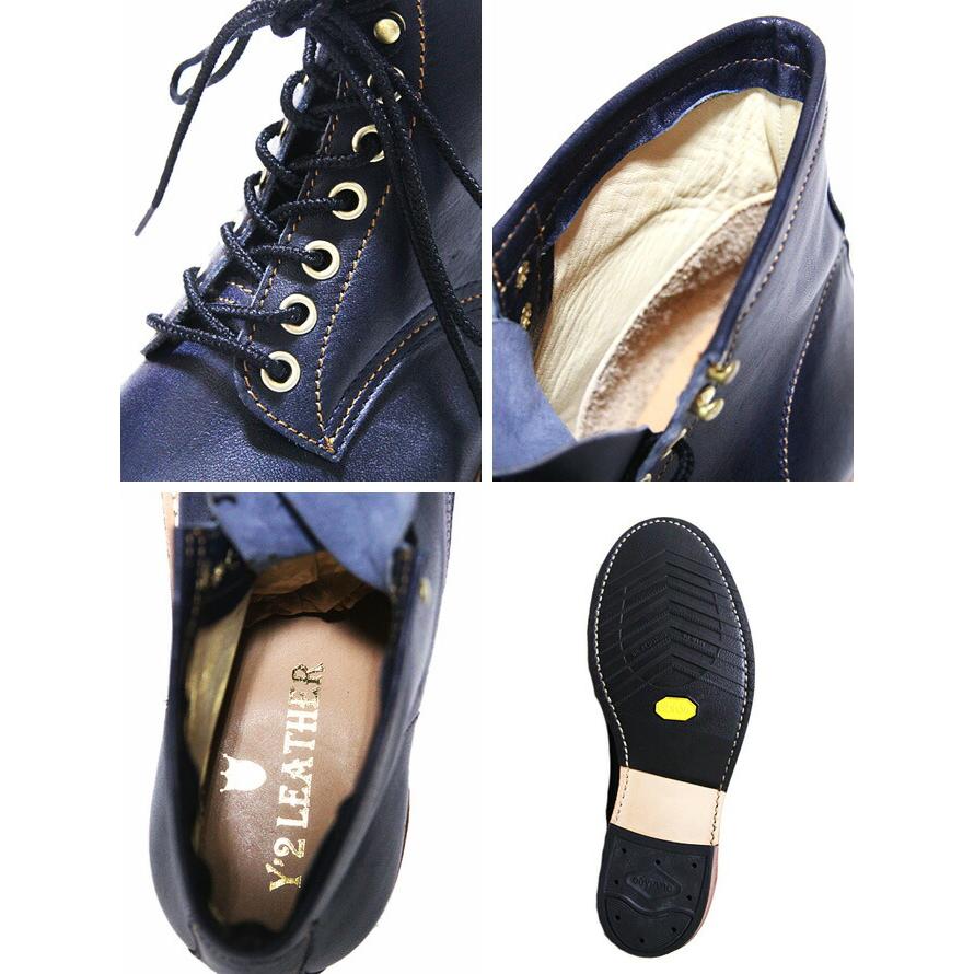 Y'2 LEATHER（ワイツーレザー） 　IS-02　インディゴホースワークブーツ　 INDIGO HORSE WORK BOOTS 　 馬革   日本製   アメカジ   メンズ   ブーツ |  | 02