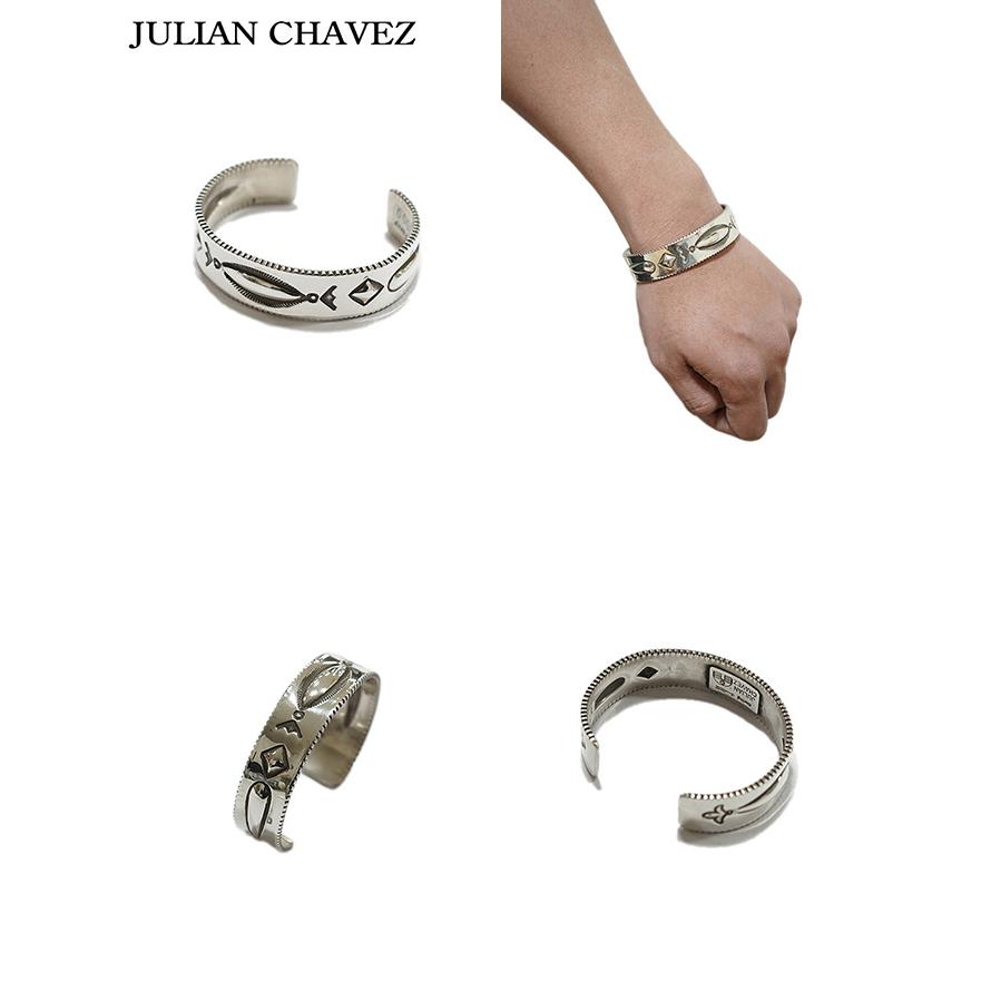 ジュリアンチャベス　JULIAN CHAVEZ　JCB-1　リポウズスタンプシルバーバングル [ Repousse Bangle ]  Indian Jewelry   NAVAJO |  | 01