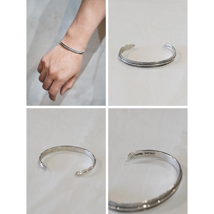 ジョン・ネルソン　John Nelson　JNB-2　フェザーバングル [ Feather Bangle ] [ SILVER ]　Indian Jewelry　NAVAJO |  | 01