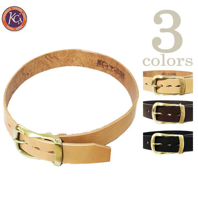 KC'S（ケーシーズ）  1 3/4インチブライドルバックル付きレザーベルト  米国製オイルステアハイド   LUA別注モデル   アメカジ   メンズ | 