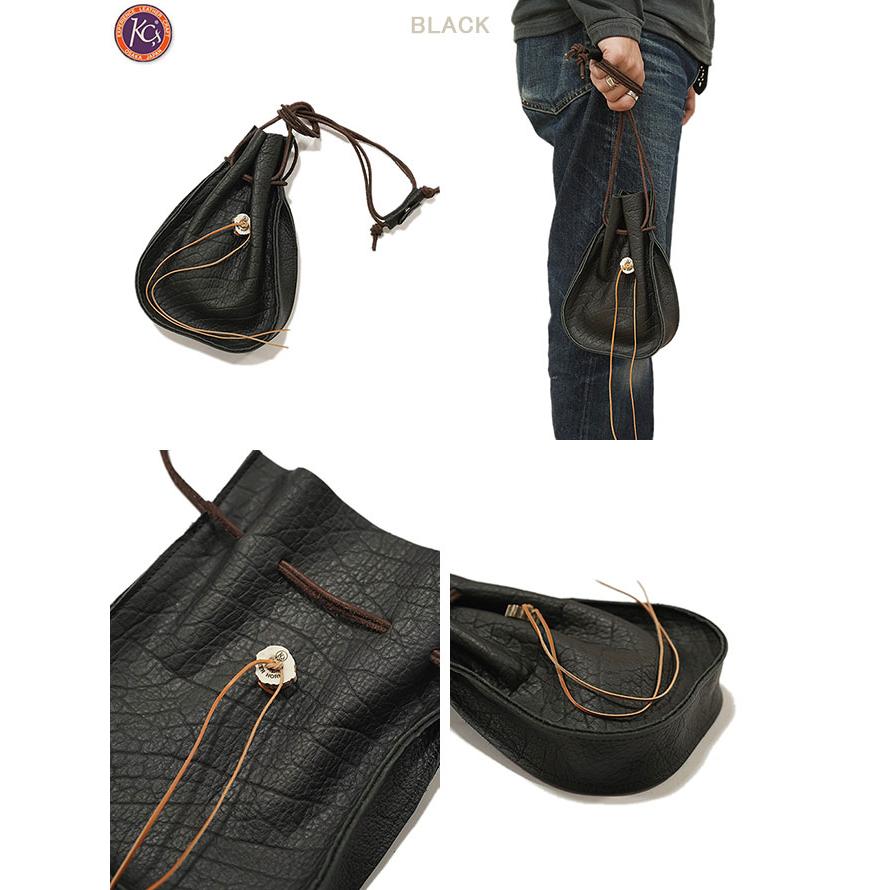 ケーシーズ　KC'S　KLP-01　Loosely Pouch　AMERICAN BISON（アメリカンバイソン革）　アメカジ   メンズ   巾着バッグ |  | 01