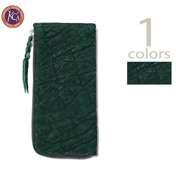 限定モデル  KC'S（ケーシーズ）  L字ラウンドジップウォレット  ELEPHANT（ゾウ革）   Hunter Green   アメカジ   メンズ   財布・サイフ | 