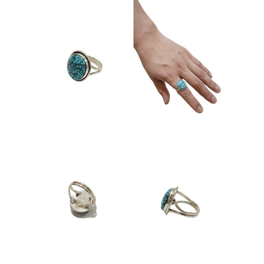 インディアン ジュエリー　Indian Jewelry　KTR-01　 ターコイズリング　[ Navajo Silver Ring ] [ Kingman Turquois ( キングマンターコイズ ) ]　NAVAJO | Indian Jewelry | 01