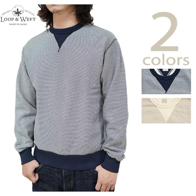 ループアンドウエフト Loop & Weft　LRC1102　SZ VINTAGE PINBORDER KNIT DOUBLE V SWEATSHIRT  Crewneck Sweat   スウェット   アメカジ   メンズ | 