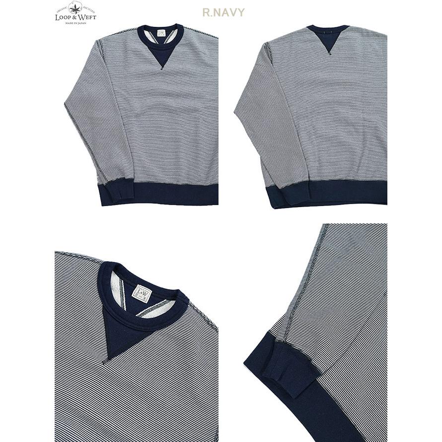 ループアンドウエフト Loop & Weft　LRC1102　SZ VINTAGE PINBORDER KNIT DOUBLE V SWEATSHIRT  Crewneck Sweat   スウェット   アメカジ   メンズ |  | 01