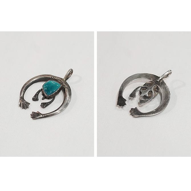 インディアン ジュエリー　Indian Jewelry　NJP-3　ターコイズナジャペンダントトップ [ Turquois Naja Pendant Top ] NAVAJOの画像