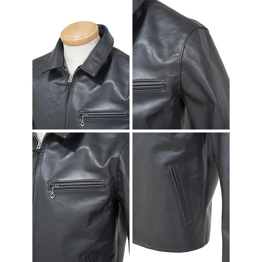 ワイツーレザー　Y'2 LEATHER　PR-65　ヴィンテージホースライトシングルライダースジャケット　[ GRAY ]　アメカジ　メンズ　レザージャケット　限定モデルの画像