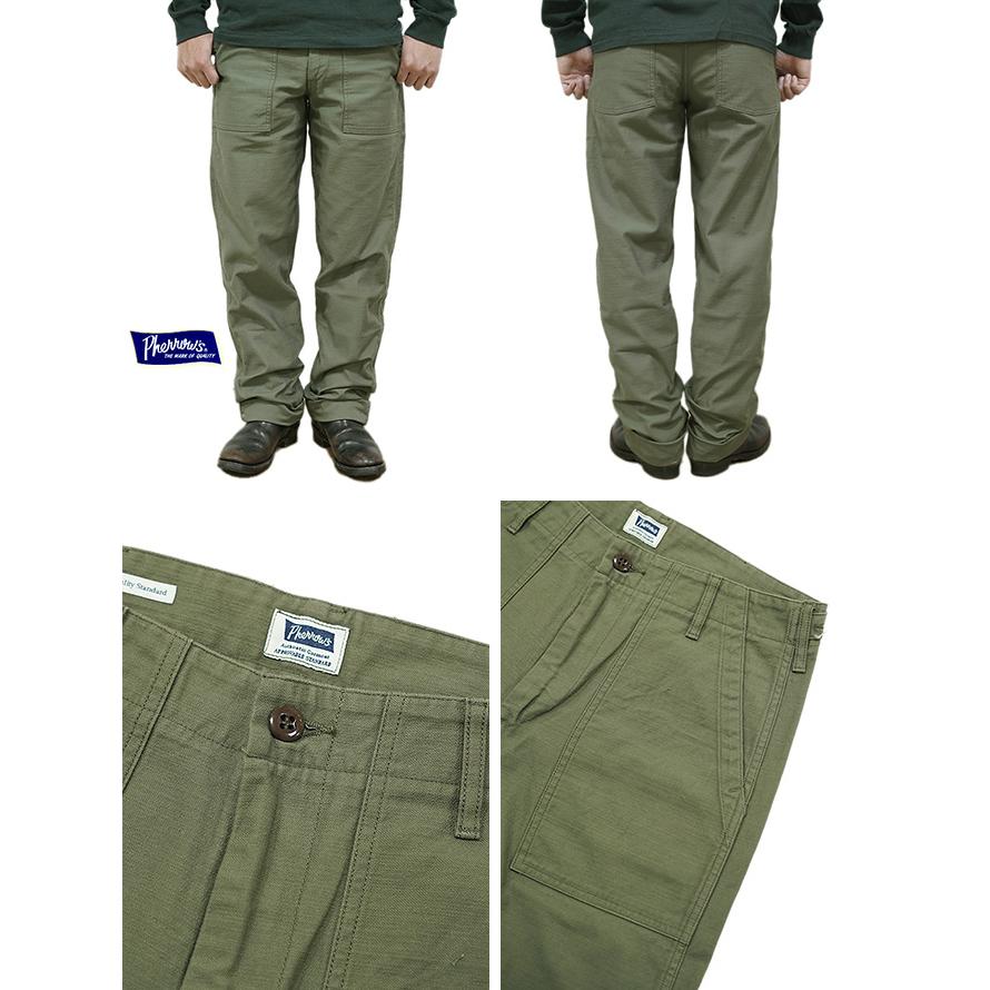 フェローズ　Pherrow's　PUP1　オリーブコットンバックサテンベイカーパンツ　Utility Pants　ワークパンツ   軍パン　アメカジ   メンズ | Pherrow's | 01