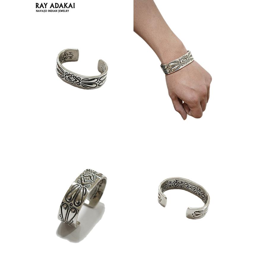 レイアダカイ　RAY ADAKAI　ダブルスタンプシルバーブレスレット　DBL/STP Brac（3/4in）  Indian Jewelry   NAVAJO｜lua-shopping｜02