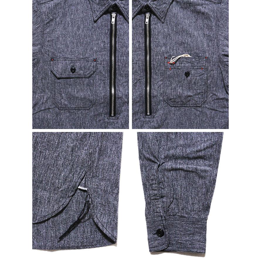 SUGAR CANE（シュガーケン） 　SC27848　ハーフジッププルオーバーワークシャツ　 7oz.  COVERT PULLOVER WORK SHIRT　 FICTION ROMANCE   アメカジ   メンズ | SUGAR CANE | 02