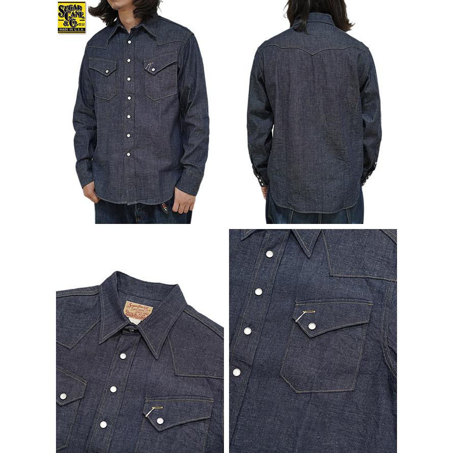 シュガーケン　SUGAR CANE　SC28190　BLUE DENIM L/S WESTERN SHIRTS　[ INDIGO DENIM ]　ウエスタンシャツ　アメカジ　メンズ | SUGAR CANE | 01