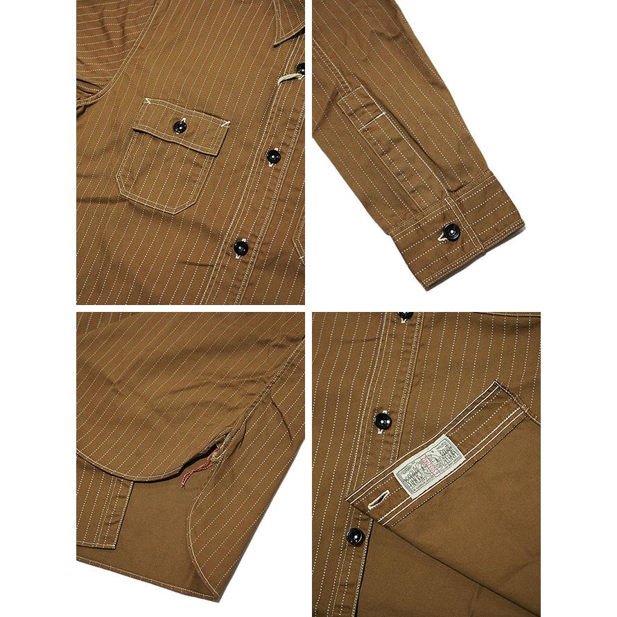 SUGAR CANE（シュガーケン）  SC28516  8.5oz.  BROWN WABASH STRIPE WORK SHIRTS  FICTION ROMANCE    アメカジ   メンズ | SUGAR CANE | 02