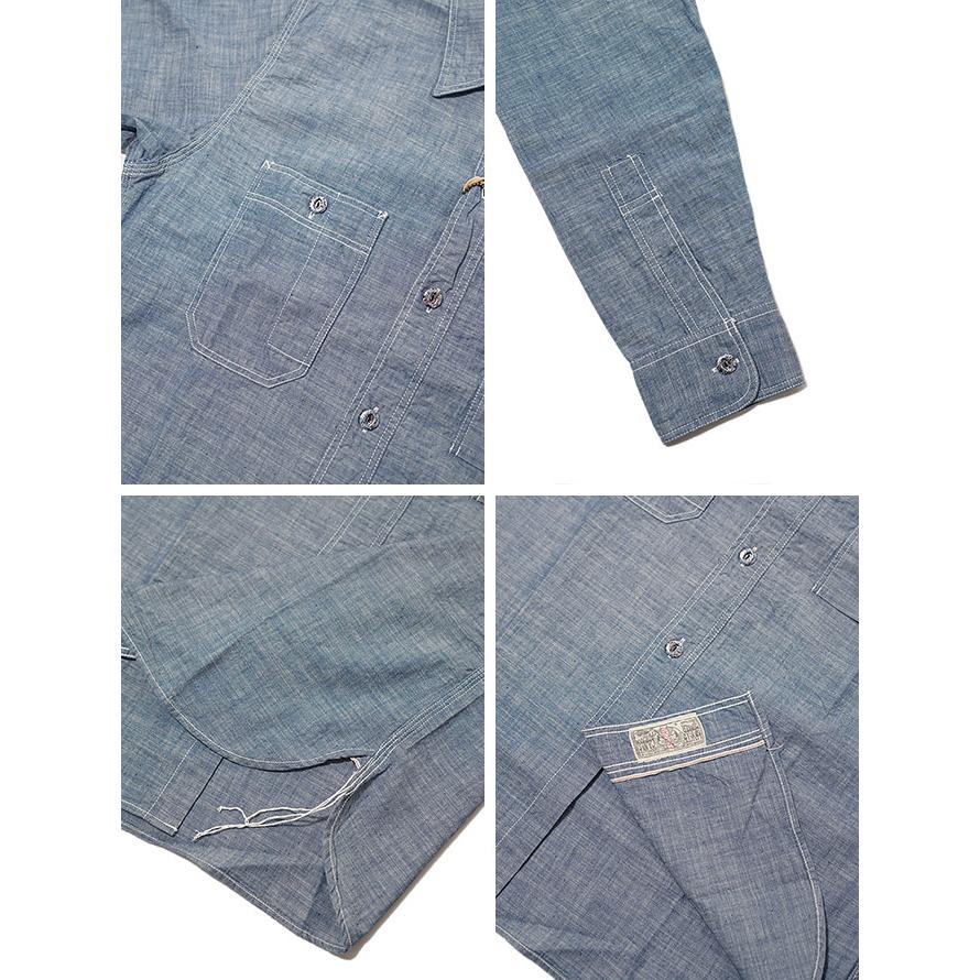 SUGAR CANE（シュガーケン）  SC28994  4.3oz.  SLUB CHAMBRAY WORK SHIRT  FICTION ROMANCE   BLUE   アメカジ   メンズ | SUGAR CANE | 02
