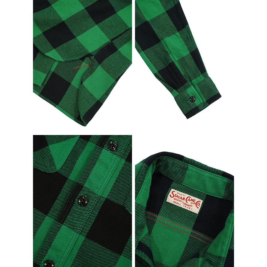 シュガーケン SUGAR CANE SC29147 ツイルチェックワークシャツ  L/S TWILL CHECK WORK SHIRT   ネルシャツ   アメカジ   メンズ | SUGAR CANE | 02