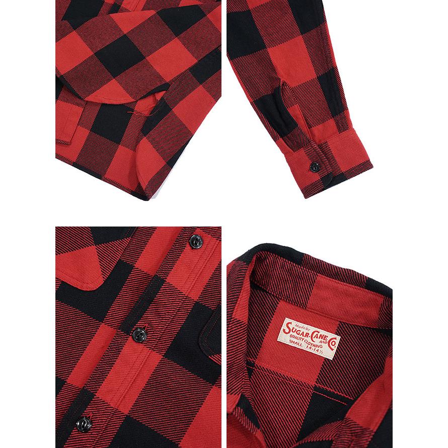 シュガーケン SUGAR CANE SC29147 ツイルチェックワークシャツ  L/S TWILL CHECK WORK SHIRT   ネルシャツ   アメカジ   メンズ | SUGAR CANE | 04