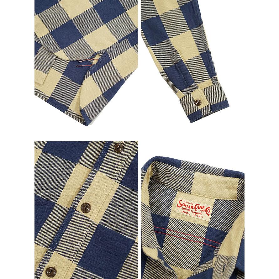 シュガーケン SUGAR CANE SC29147 ツイルチェックワークシャツ  L/S TWILL CHECK WORK SHIRT   ネルシャツ   アメカジ   メンズ | SUGAR CANE | 06