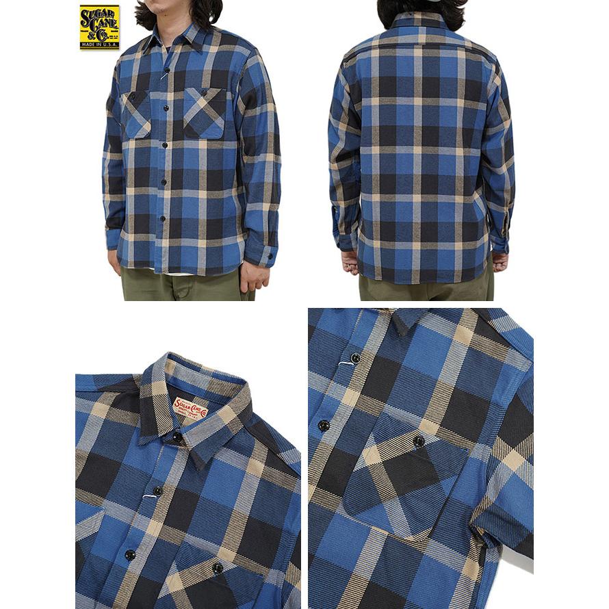 シュガーケン SUGAR CANE SC29156 ツイルチェックワークシャツ  L/S TWILL CHECK WORK SHIRT   ネルシャツ   アメカジ   メンズ | SUGAR CANE | 01