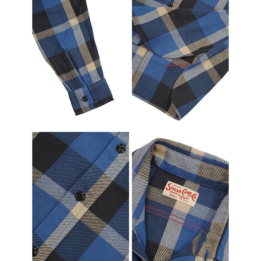 シュガーケン SUGAR CANE SC29156 ツイルチェックワークシャツ  L/S TWILL CHECK WORK SHIRT   ネルシャツ   アメカジ   メンズ | SUGAR CANE | 02