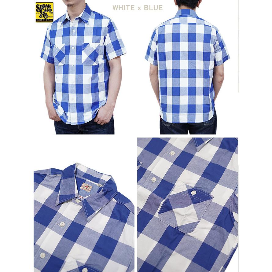 SUGAR CANE（シュガーケン） 　SC38913 半袖ブロックチェックワークシャツ  BLOCK CHECK WORK SHIRTS   ワークシャツ   アメカジ   メンズ | SUGAR CANE | 03