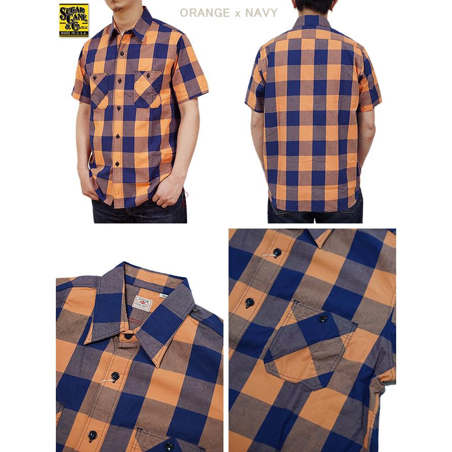SUGAR CANE（シュガーケン） 　SC38913 半袖ブロックチェックワークシャツ  BLOCK CHECK WORK SHIRTS   ワークシャツ   アメカジ   メンズ | SUGAR CANE | 05