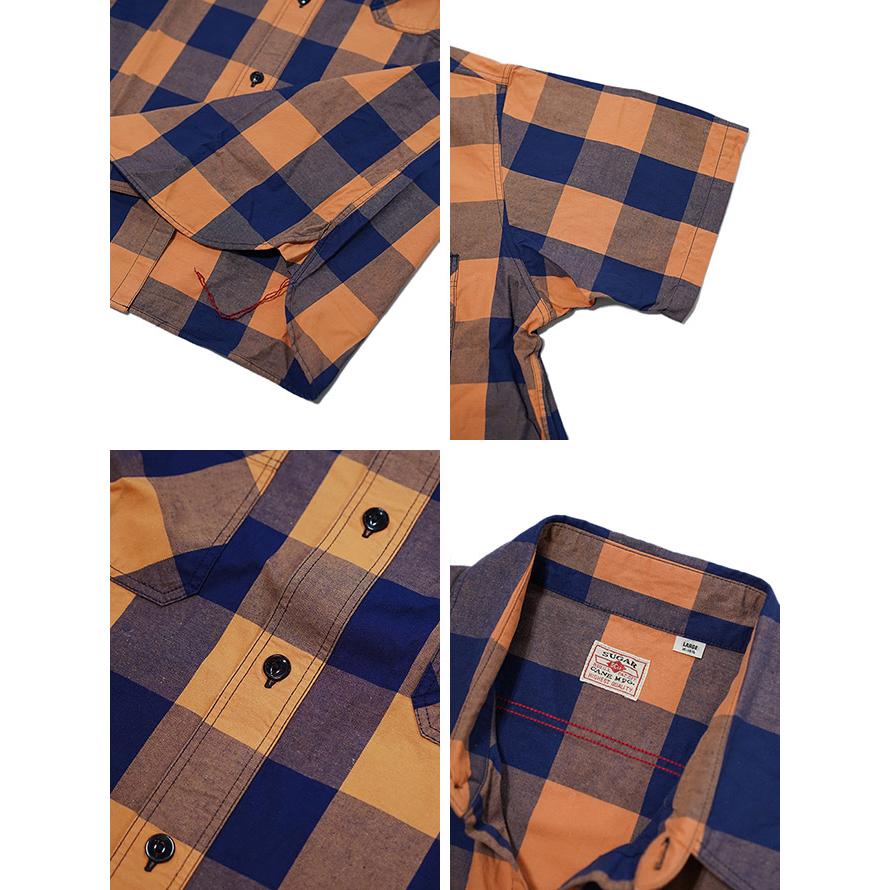 SUGAR CANE（シュガーケン） 　SC38913 半袖ブロックチェックワークシャツ  BLOCK CHECK WORK SHIRTS   ワークシャツ   アメカジ   メンズ | SUGAR CANE | 06