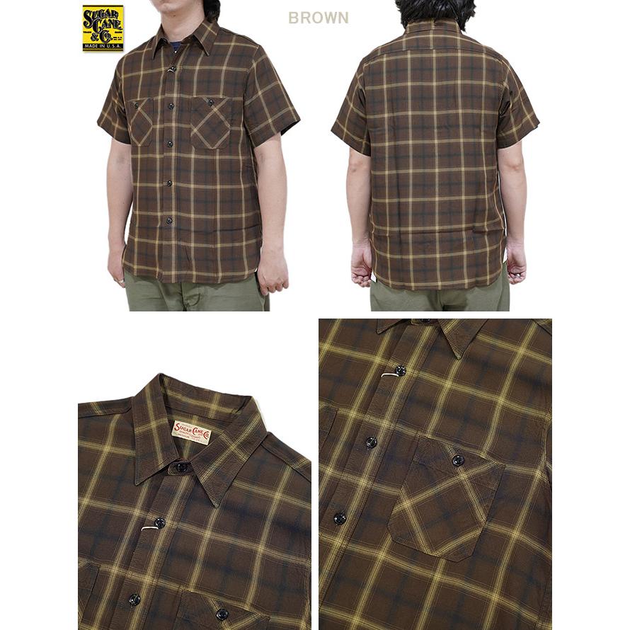 SUGAR CANE（シュガーケン） 　SC39116 レーヨンオンブレーチェックワークシャツ  RAYON OMBRE CHECK WORK SHIRTS    ワークシャツ   アメカジ   メンズ | SUGAR CANE | 03