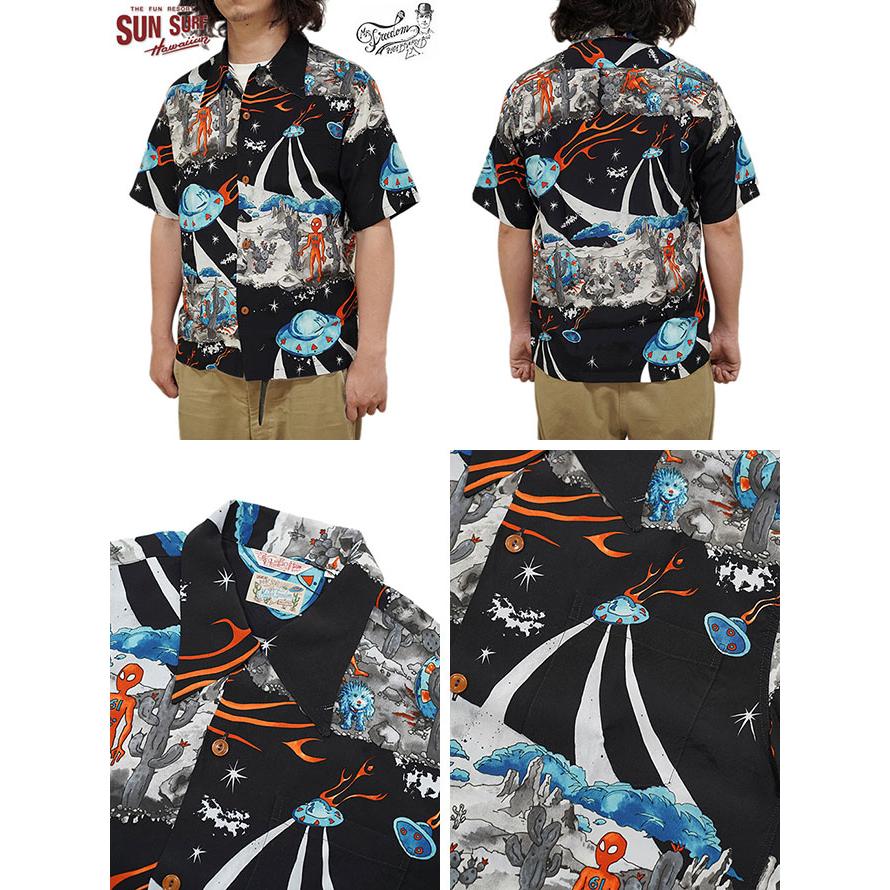 ミスターフリーダム x シュガーケン　Mister Freedom x SUGAR CANE　SC39251　ROCK'N ROLL SHIRT [ FLYING SAUCERS ] アロハシャツ　アメカジ | SUGAR CANE | 01