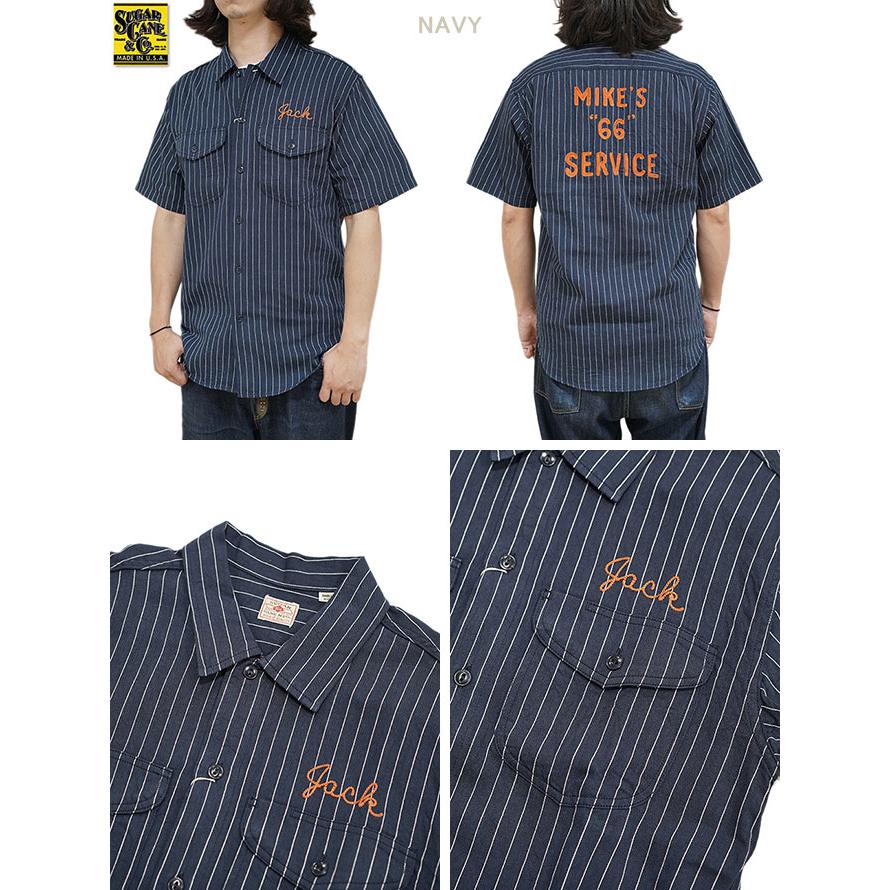シュガーケン　SUGAR CANE　SC39528　SC39528　半袖コークストライプワークシャツ [ COKE STRIPE WORK SHIRTS ]　半袖シャツ　アメカジ　メンズ | SUGAR CANE | 03