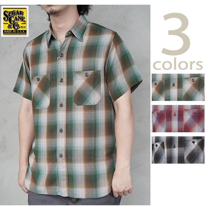シュガーケン　SUGAR CANE　SC39726　レーヨンオンブレーチェックワークシャツ [ RAYON OMBRE CHECK WORK SHIRTS ] アメカジ　メンズ | SUGAR CANE