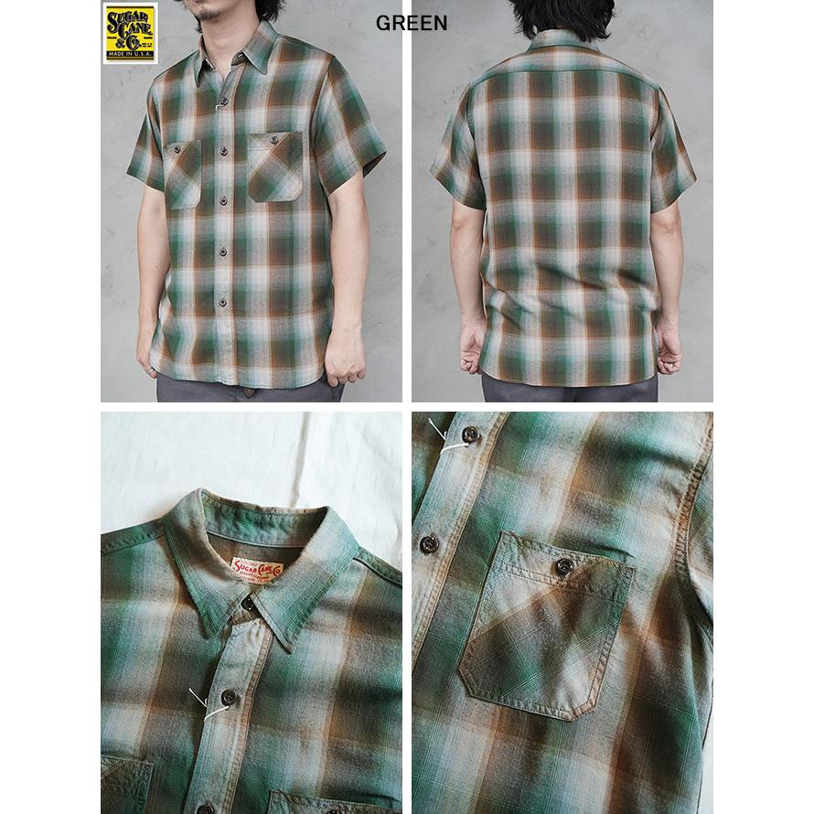 シュガーケン　SUGAR CANE　SC39726　レーヨンオンブレーチェックワークシャツ [ RAYON OMBRE CHECK WORK SHIRTS ] アメカジ　メンズ | SUGAR CANE | 01