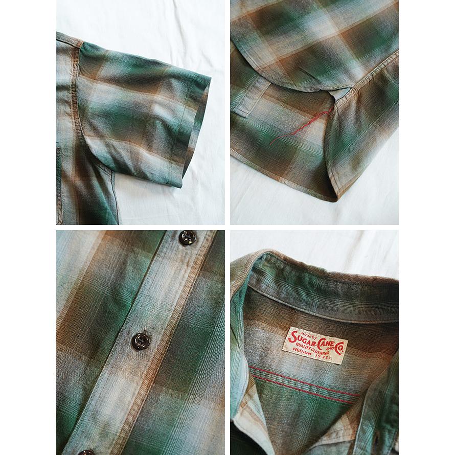 シュガーケン　SUGAR CANE　SC39726　レーヨンオンブレーチェックワークシャツ [ RAYON OMBRE CHECK WORK SHIRTS ] アメカジ　メンズ | SUGAR CANE | 02
