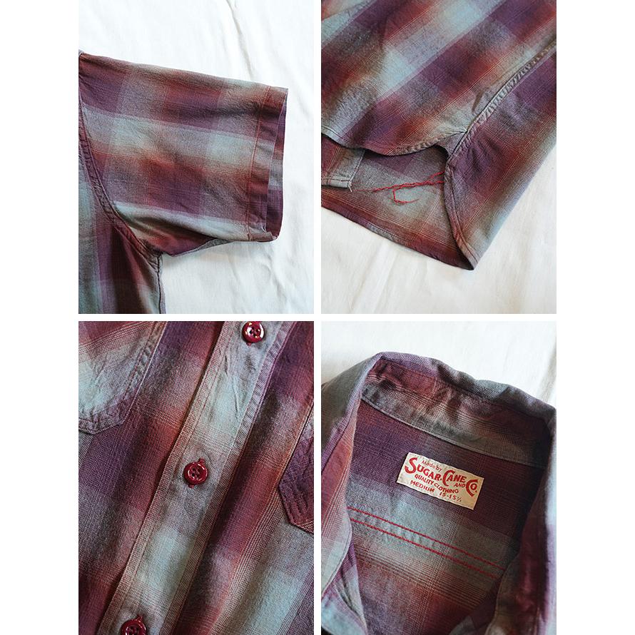 シュガーケン　SUGAR CANE　SC39726　レーヨンオンブレーチェックワークシャツ [ RAYON OMBRE CHECK WORK SHIRTS ] アメカジ　メンズ | SUGAR CANE | 04