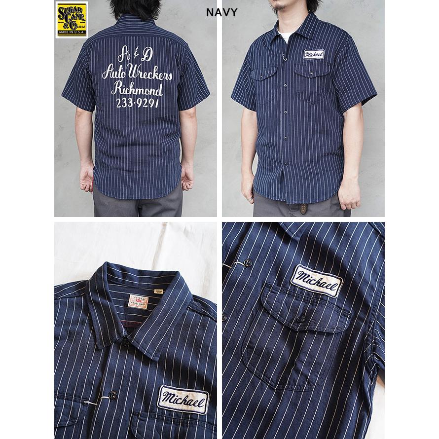 シュガーケン　SUGAR CANE　SC39732　半袖コークストライプワークシャツ [ COKE STRIPE WORK SHIRTS ]　半袖シャツ　アメカジ　メンズ | SUGAR CANE | 01