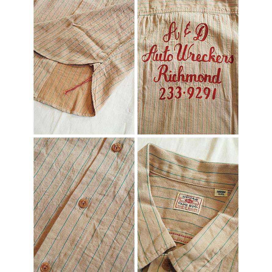 シュガーケン　SUGAR CANE　SC39732　半袖コークストライプワークシャツ [ COKE STRIPE WORK SHIRTS ]　半袖シャツ　アメカジ　メンズ | SUGAR CANE | 04