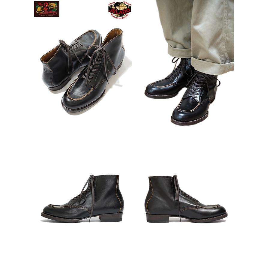 The 2 Monkeys（ザ・ツーモンキーズ） 　TM72924 モックトゥブーツ　 Sportif   French calf Black TM72924　 JELADO（ジェラード）   ワークブーツ   アメカ… | JELADO | 01