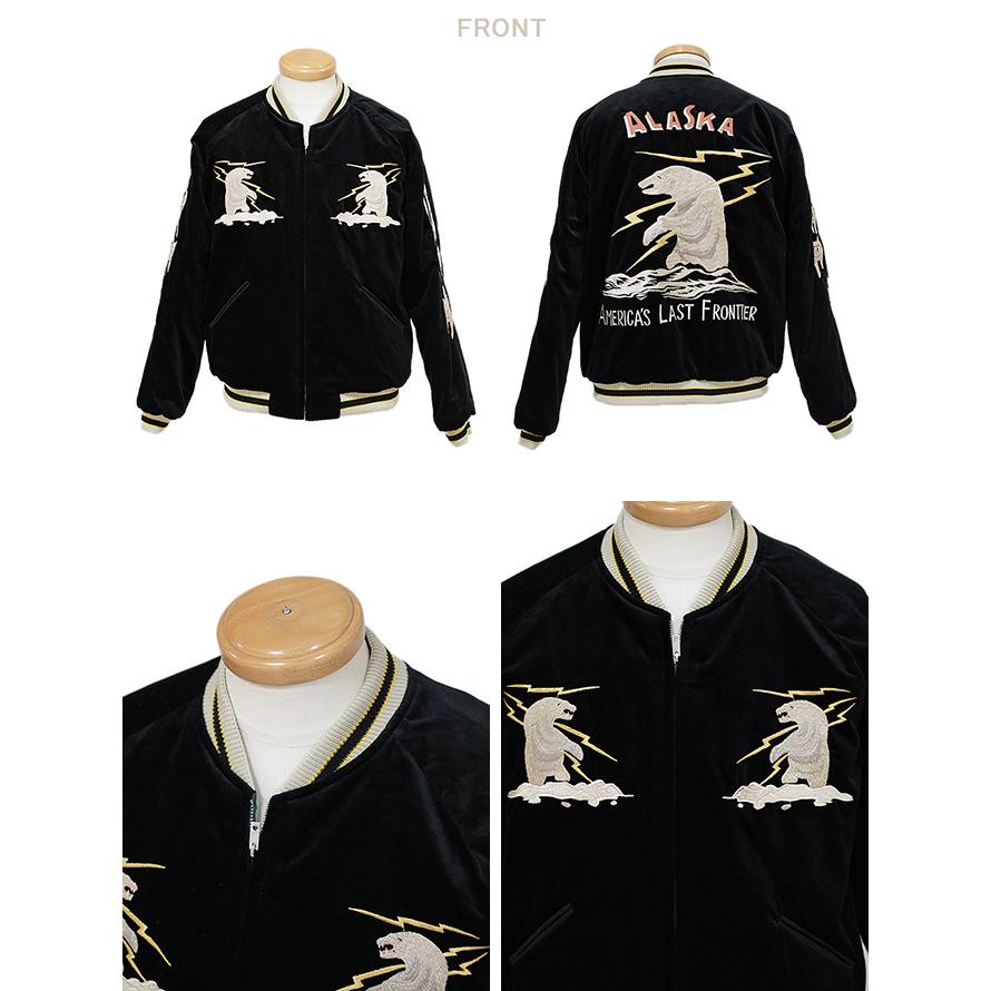 TAILOR TOYO(テーラー東洋） 　TT15175 別珍 × アセテートスカジャン  Velveteen Souvenir Jacket   POLAR BEAR × ALASKA MAP   スーベニアジャケット   ア… | TAILOR TOYO | 01