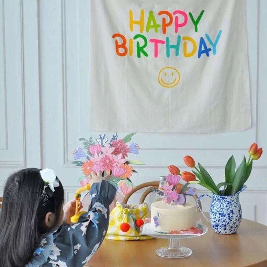 タペストリー 誕生日 スマイルマーク Happy Birthday おしゃれ バースデイ ハーフバースデー 100日 1歳 2歳 Li Cttn Tpstry Smile 輸入雑貨のluana Import 通販 Yahoo ショッピング