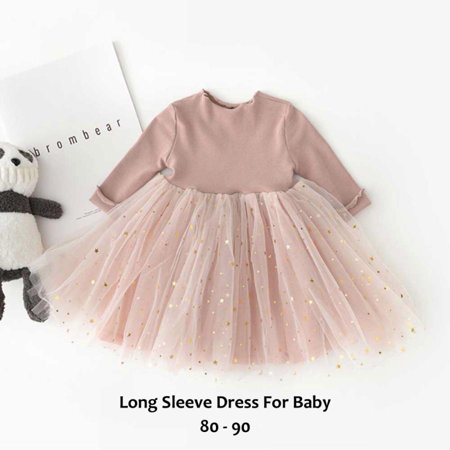チュチュスカート ベビードレス 長袖 ベビー服 子供服 女の子 80 90 ワンピース セレモニー おしゃれ 新生児 赤ちゃん 服 秋 冬 1歳 2歳 最大65 Offクーポン
