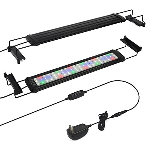 水槽 ライト タイマー付き LEDライト60個 四色 3つの照明モード 明るさ調整 45-60cm水槽用 照明 アクアリウムライト スライド式 防水 観賞魚飼育（Yahoo!・luanaショップ1号店）