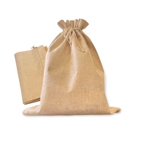 Cotobase 麻布風 巾着袋 無地 (30cm×40cm) 5枚セット 多用途 収納袋