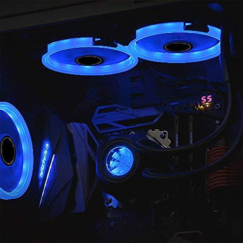 EZDIY-FAB 120mm PWM青色PCケースファン LEDリングファン 静音タイプ PCケース用青色LED PWMケースファン- 3本1｜luana-shop01｜06